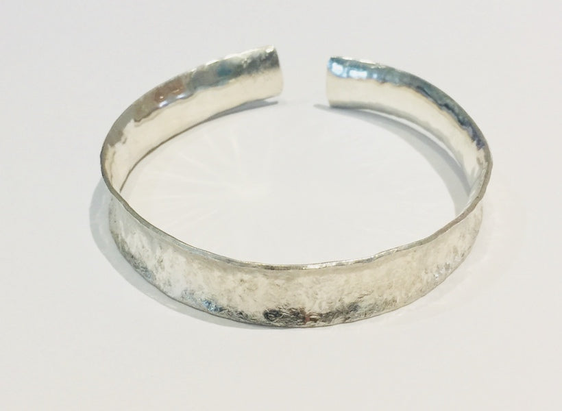 Brushed Silver Cuff Bangle 2 (large)