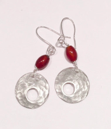 Garnet & Silver Earrings