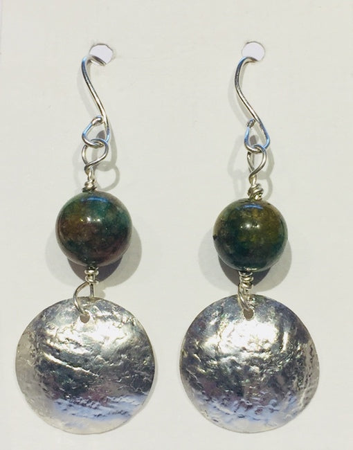 Green Agate Drop Earrings