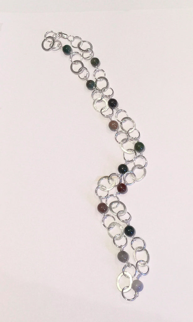Green Agate & Silver Necklace
