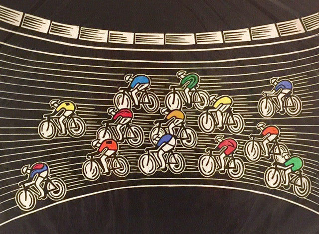 Ahoy There! Velodrome II. Linocut Print 18/50 (HR01)
