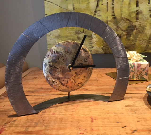 Silver Hoop Clock 32