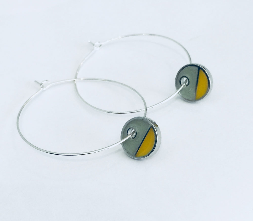 Horizon Hoop Earrings (Yellow)
