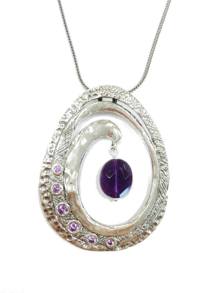 Large Oval Amethyst Pendant