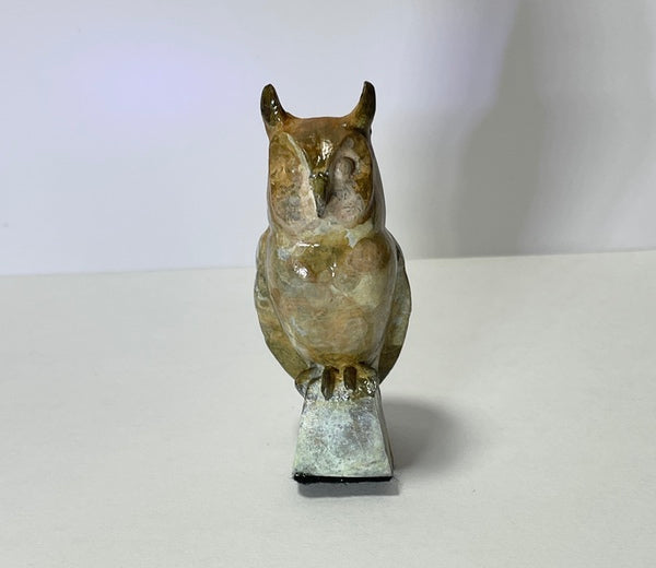 Tawny Owl, Solid Bronze Sculpture (LF20C)