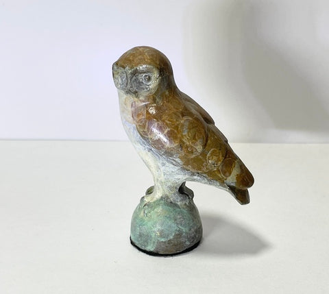 Barn Owl, Solid Bronze Sculpture (LF20B)