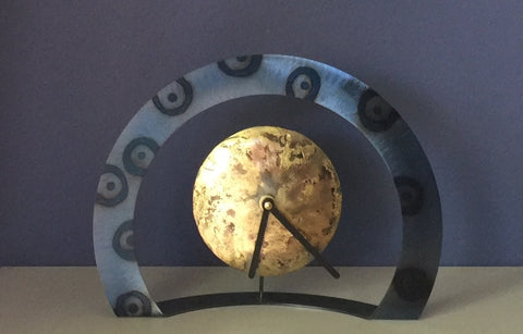 Hoop Clock with Circles (Steel Blue)