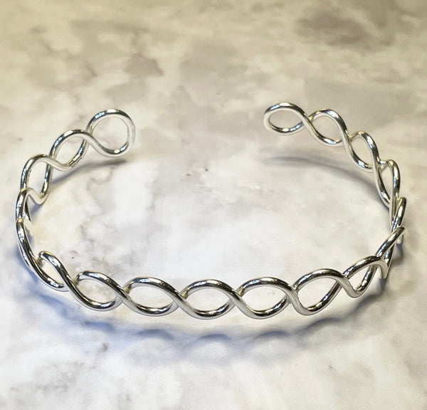 Infinity Silver Cuff Bangle (AH61)