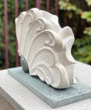 'Align' Portland Stone on a Kirkstone Slate base & a found Peeble (SC11)