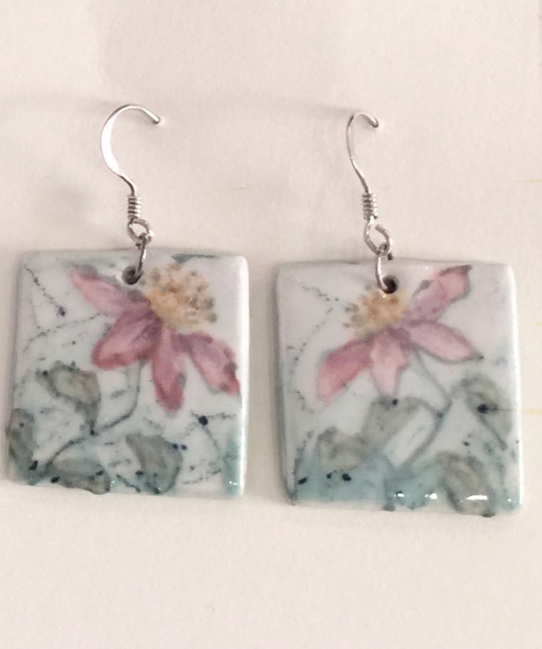 Ceramic Flower Earrings