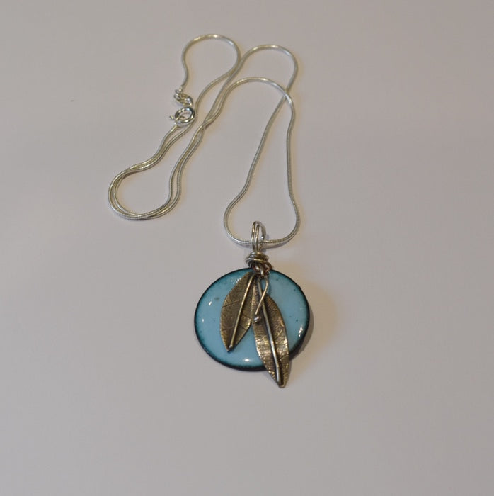 Round Enamel Pendant (Sky Blue) JM17