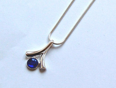 Herringbone Pendant (Blue)
