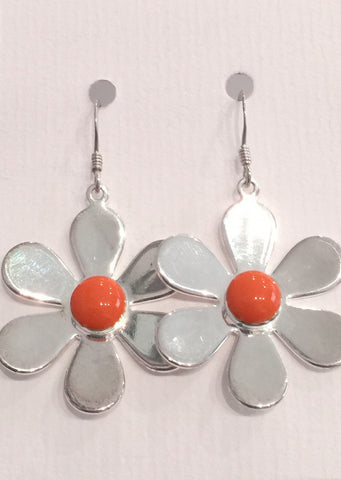 Daisy Flower Earrings (Orange)
