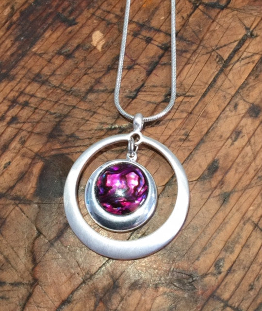 Double Circle Pendant (Magenta Pink)