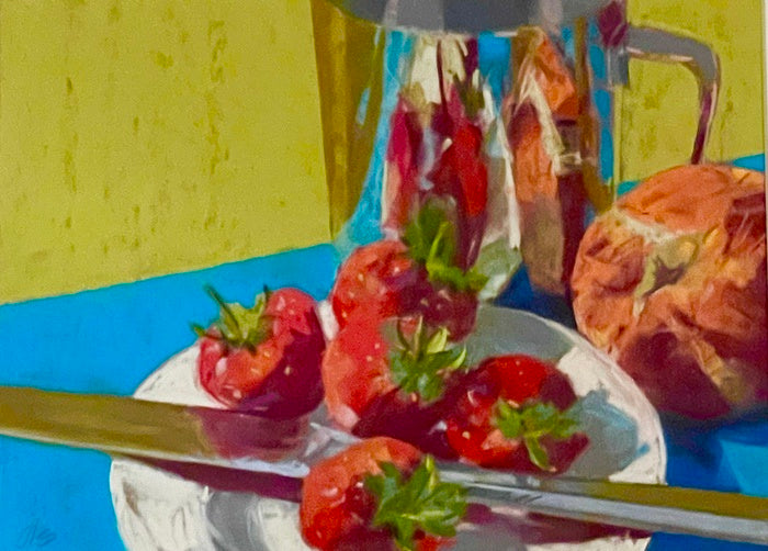 Peach with Strawberries. Pastel (JS01)