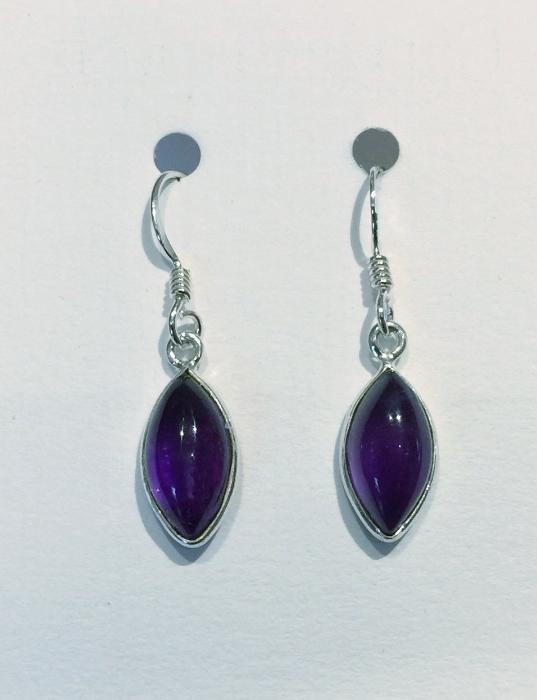 Oval Marquis Earrings (Amethyst)