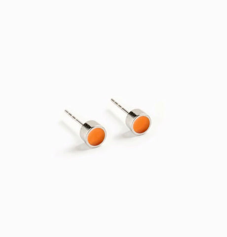 Round petite Stud Earrings Chloe-Orange (LG78)