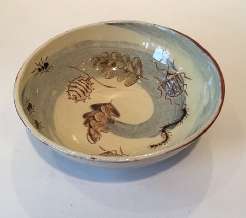 Small Bowl with Beetles and Leaves