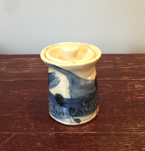 Blue Flowers Lidded Pot (small)