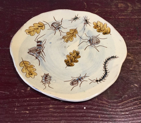 Bugs & Leaves Plate  (medium)