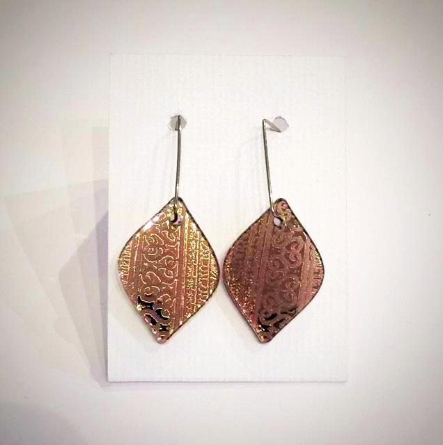 Bronze Teardrop Acrylic Earrings