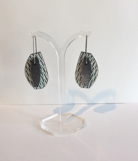 Black and White Drop Earrings