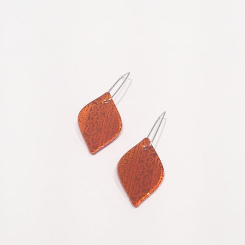 Orange Teardrop Acrylic Earrings