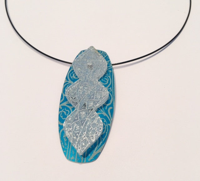 Turquoise Oval Waterfall Pendant