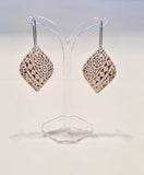 Pale Gold Oval Diamond Acrylic Earrings