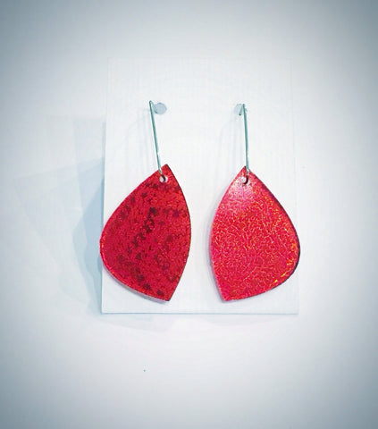 Red Lozenge Acrylic Earrings