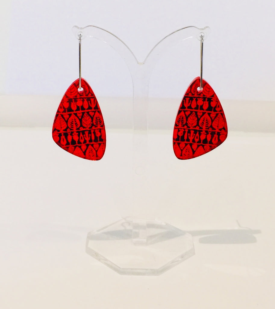 Acrylic Earrings (Vermilion)