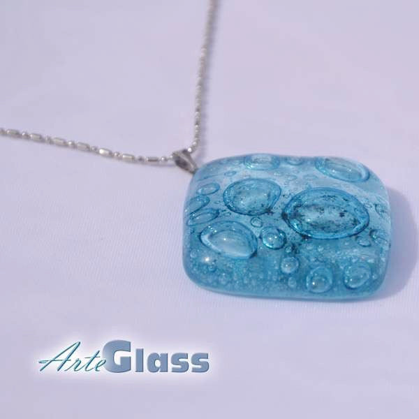 Bubble Square Pendant (Turquoise)