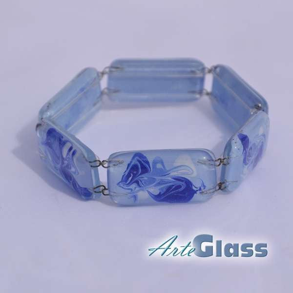 Painted Bracelet (Light Blue & White)