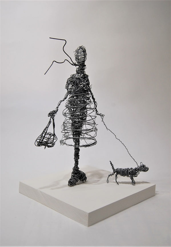 Lady with Handbag and Dog