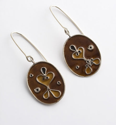 Enamel and Silver Earrings 3