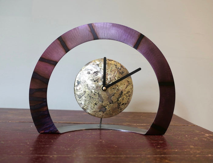 Hoop Clock (Purple with Stripes)