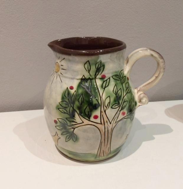 Rabbit Jug with Birds and Sun