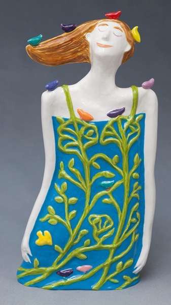 Dreaming of Birds Figure - Neon Blue