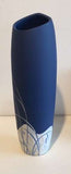 Tall Blue Vase with Moon and Grasses 1