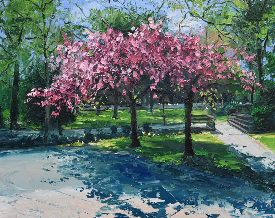 Cherry Trees, Bournville Park (framed)