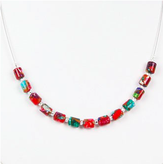 Marbled Barrels Necklace