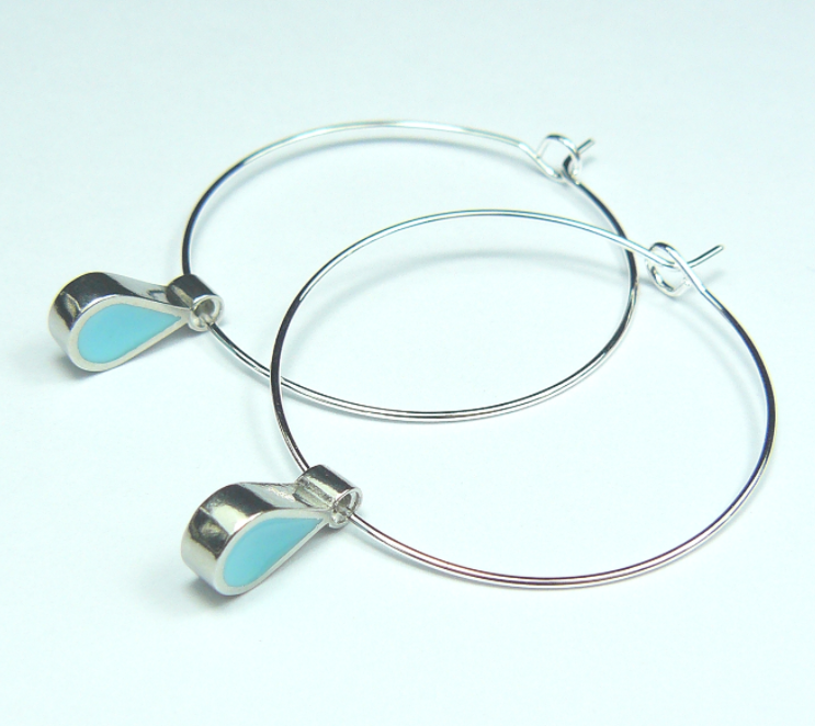 Summer Rain Hoop Earrings (Turquoise) LG28