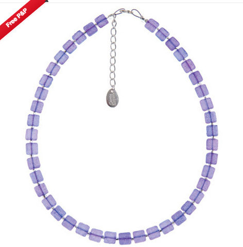 Sugared Square Necklace  (Lavender)
