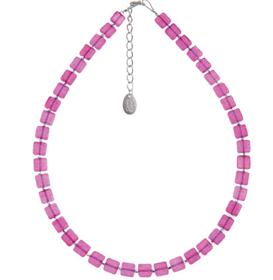 Sugared Square Necklace (Raspberry)