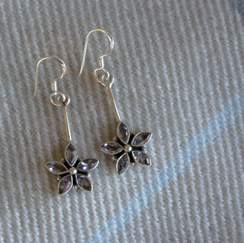 Amethyst Flower Earrings
