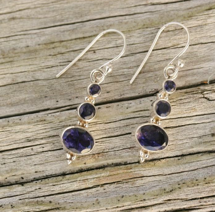 Iolite Hook Earrings