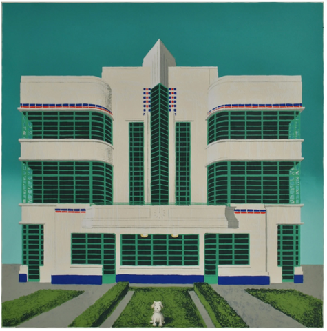 Wes Anderson's Dog - Hoover Building (20/50) framed