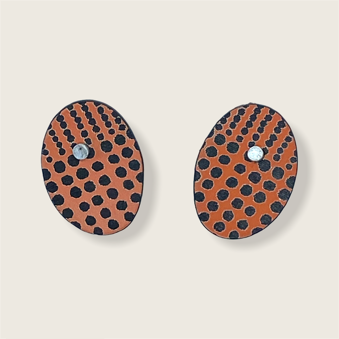 Oval Studs (Orange) MN33