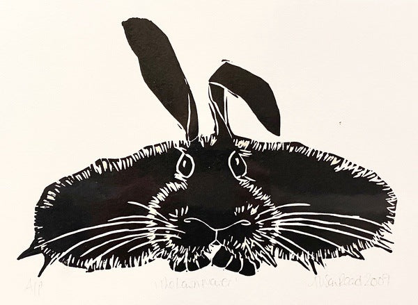 The Lawnmower. Linocut Print a/p (AR41)