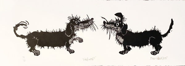 Woof Woof. Linocut Print 79/150 (AR61)